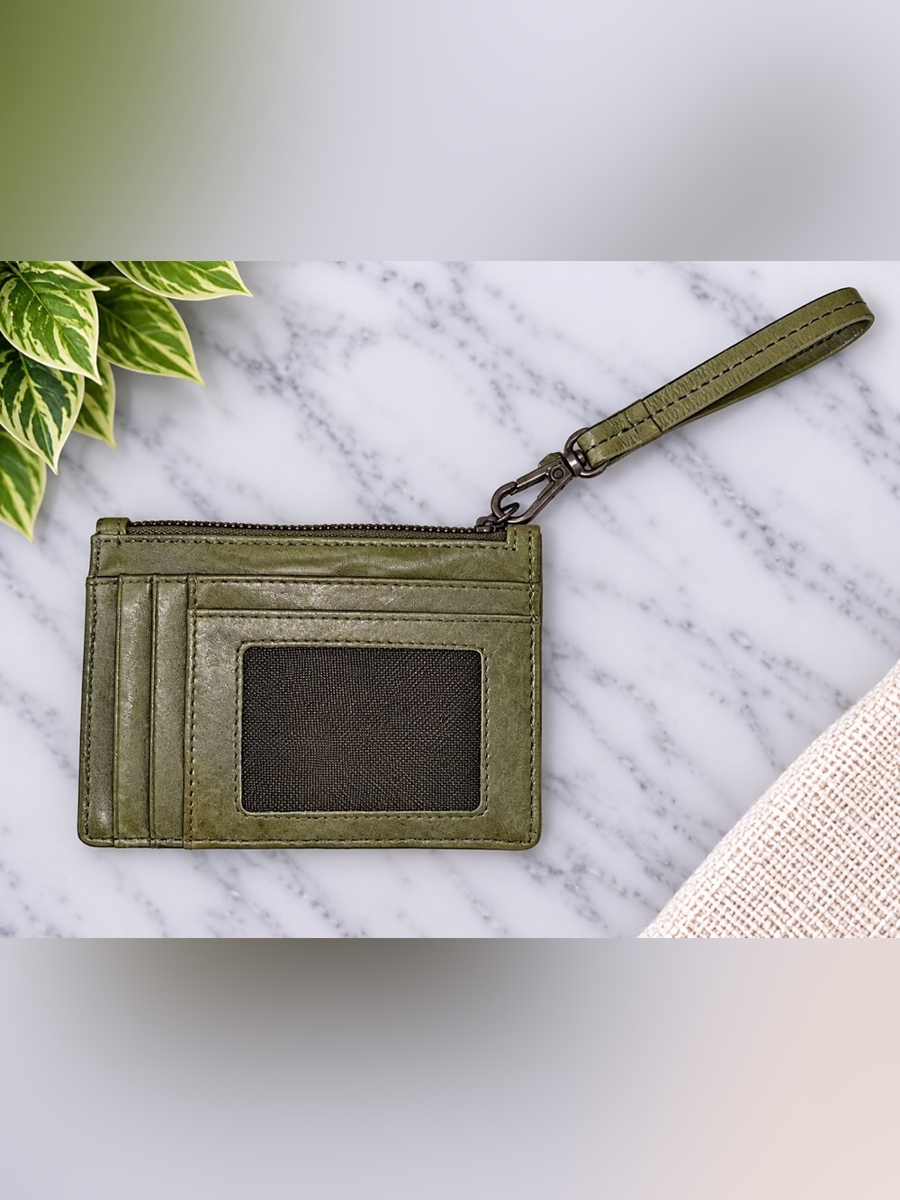 Olive Green Wristlet Card Holder